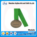 High quality red copper made round embossed metal medal